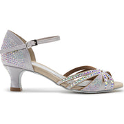 Sparkle Shine Tanzschuhe in Silber Satin