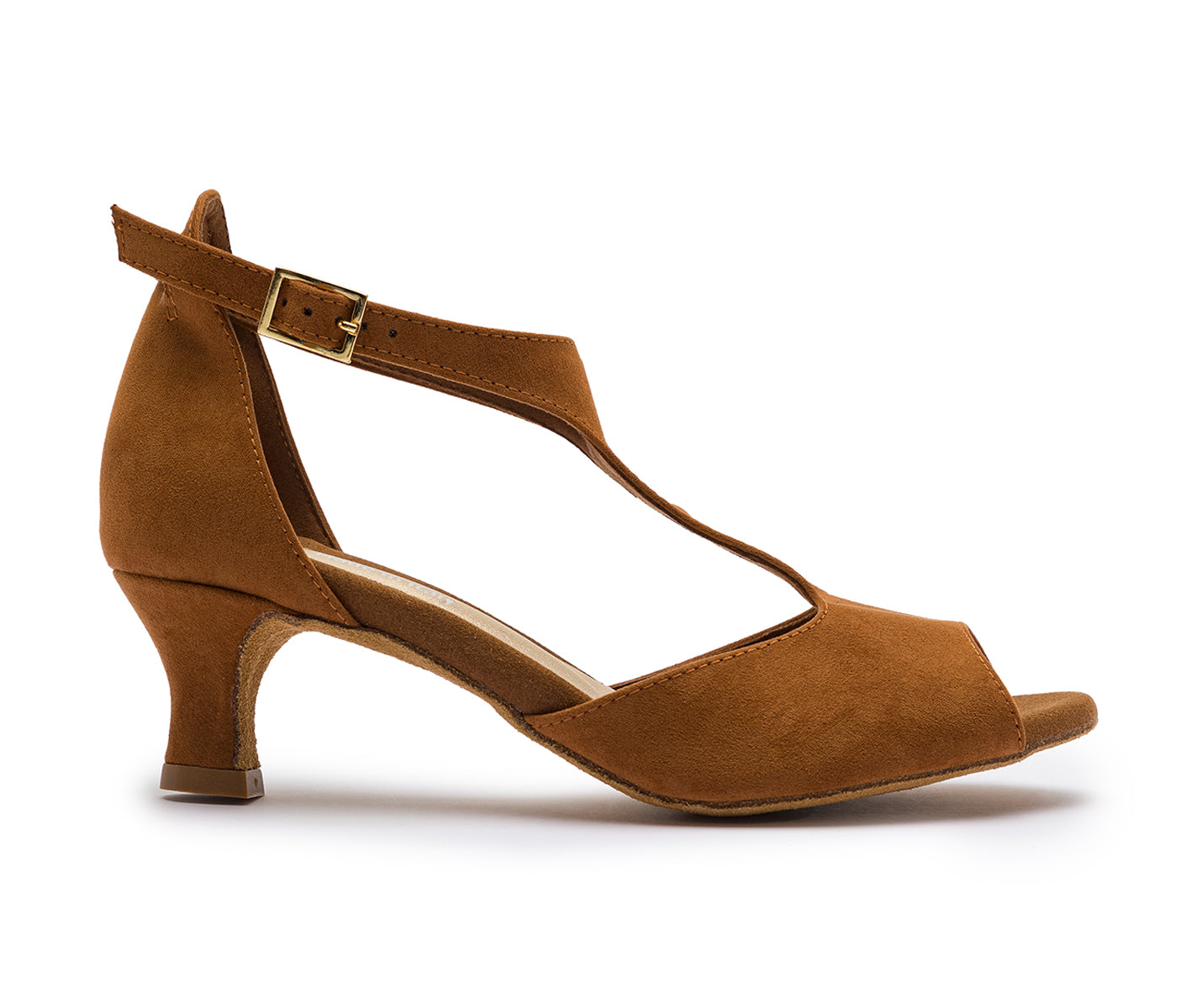 DQ1001 dance shoes in brown with suede sole