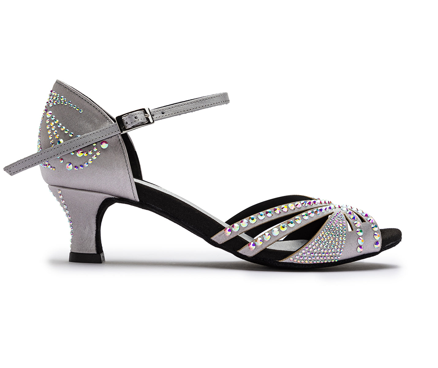 Chaussures de danse DQ L3M en argent avec des strass