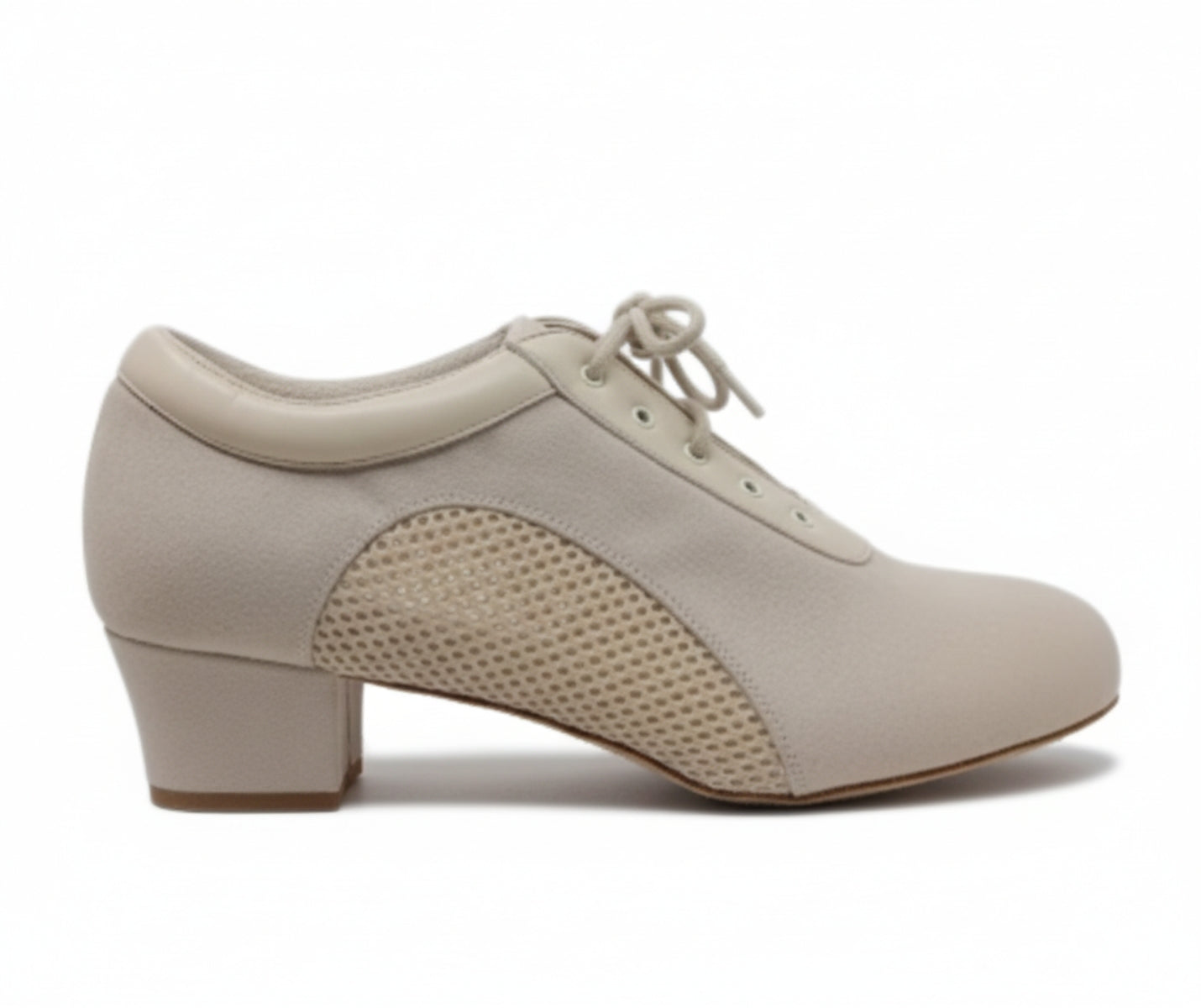 Balance Trainer dance shoes in beige suede