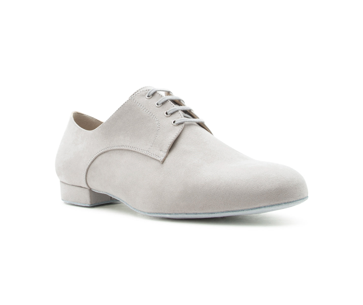 Edle Tanzschuhe in Grau Wildleder von Dancing Queens, Herren Oxford mit Schnürung, flacher Absatz, glatte Sohle.