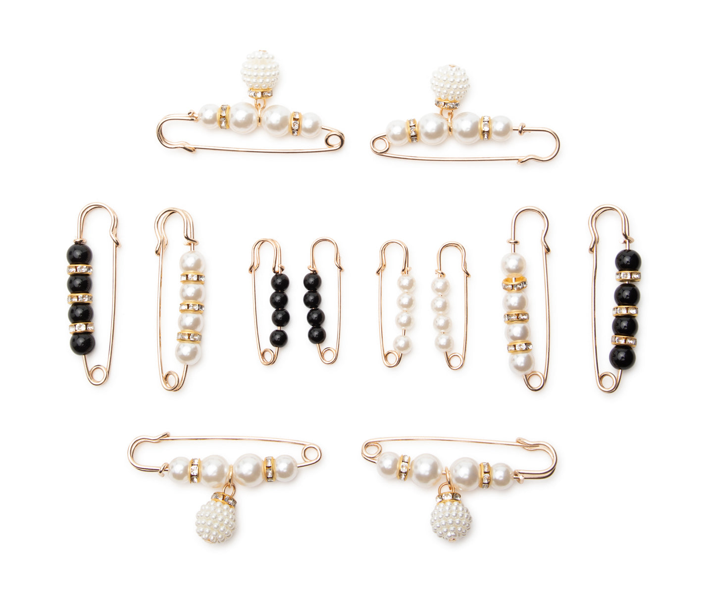 Dancing Queens Sicherheitsnadeln mit Perlen im Set - perfektes Tanz-Zubehör für Bühnenauftritte.