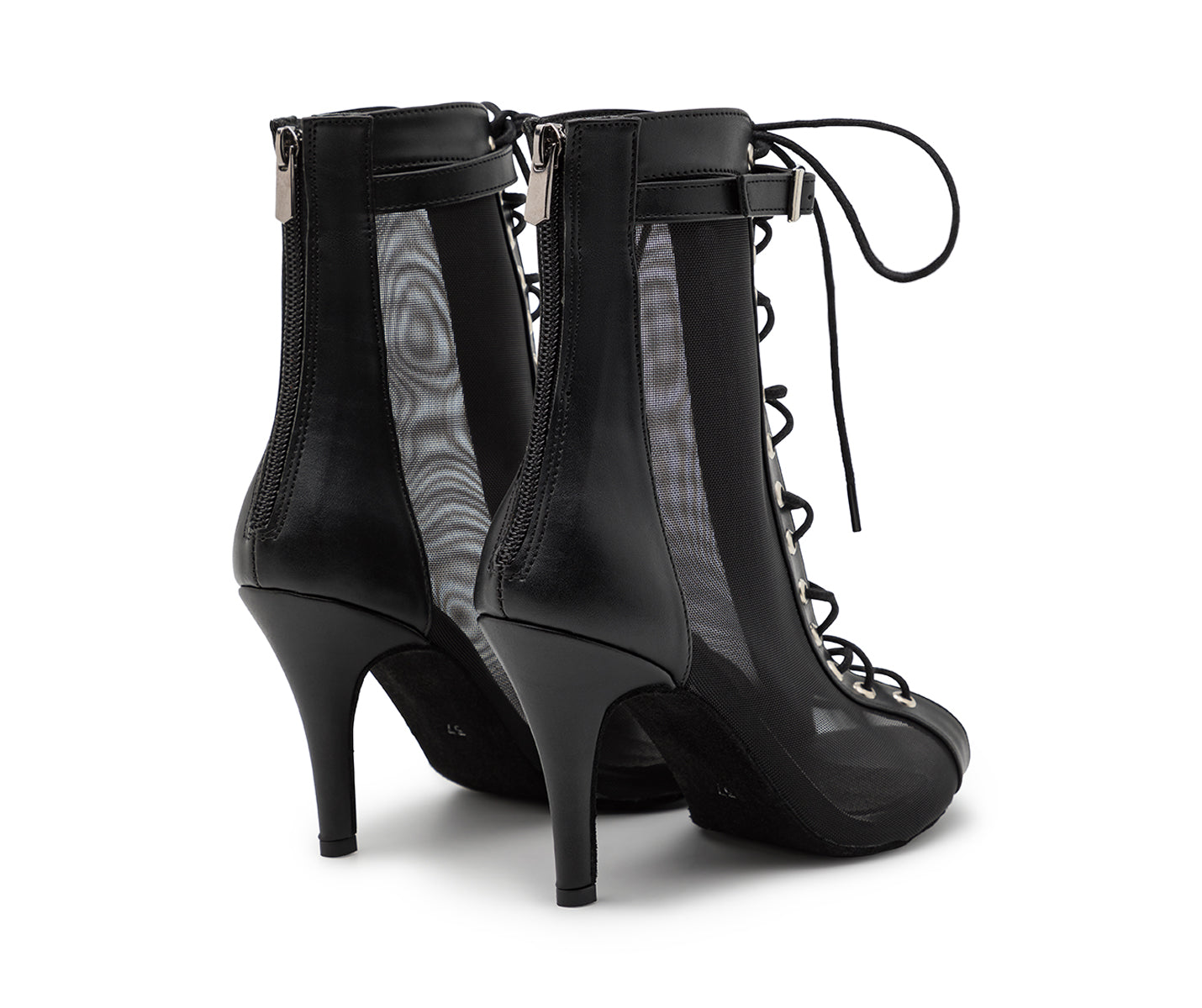 Tarff Tanzschuhe von Dancing Queens: Schwarze High Heels mit Schnürung vorne und Reißverschluss hinten. Perfekt für Heels Dance.