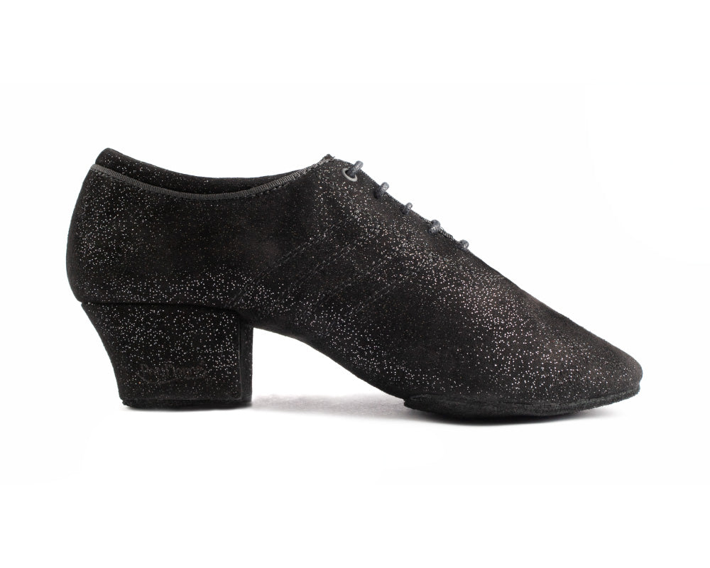 Zapatos de baile premium PD008 en glamour Nubuck negro