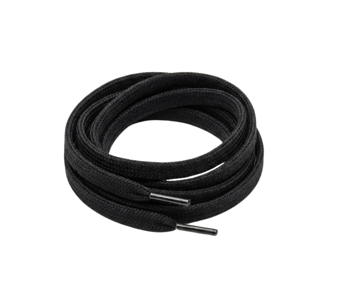 Dancing Queens Schnürsenkel in Schwarz für SMOVE Dance Sneaker mit Metallenden auf weißem Hintergrund.