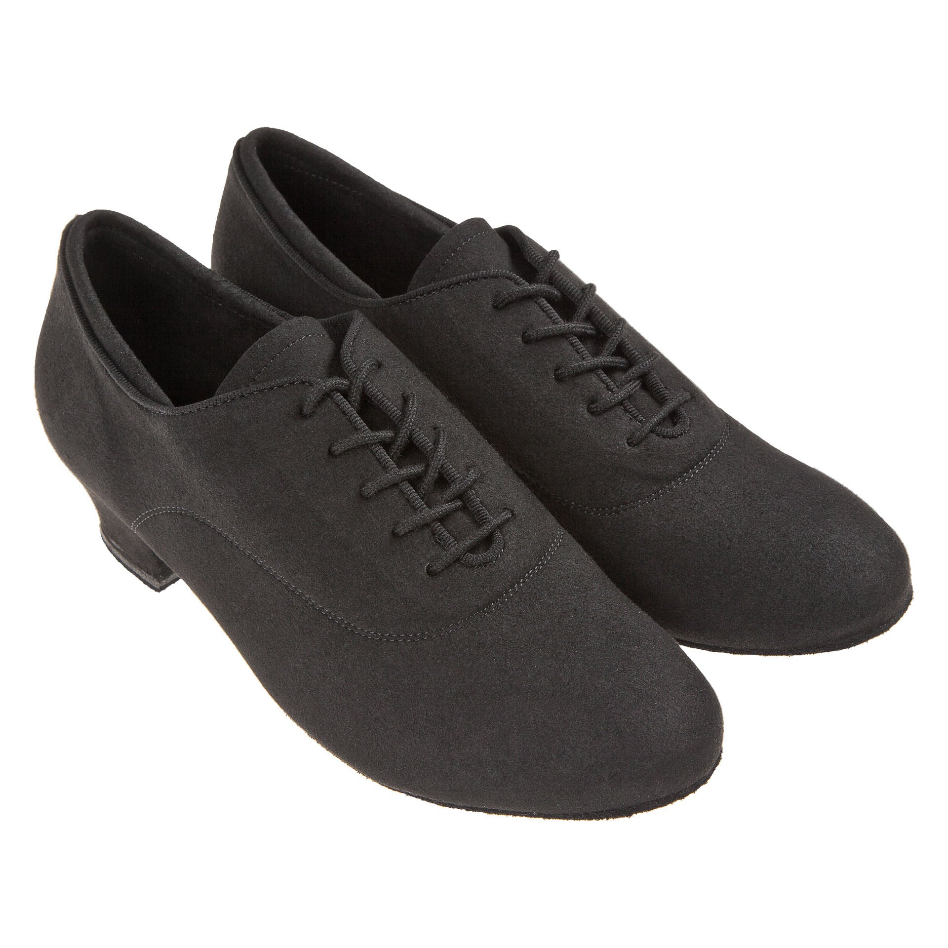 Diamant's 140 Tanzschuhe in Schwarz, schwarzer Schnürer mit niedrigem Absatz, Seitenansicht.