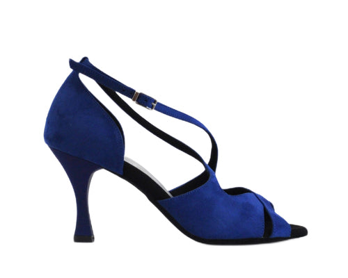 736/4/86 chaussures de danse en daim bleu