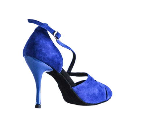 736/4/86 chaussures de danse en daim bleu