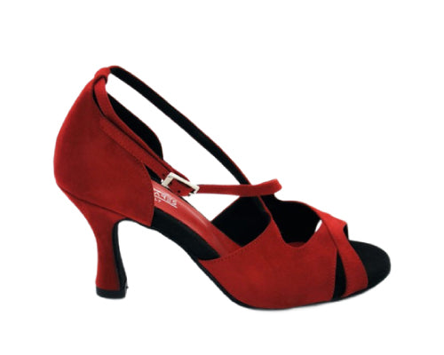 736 zapatos de baile en gamuza roja