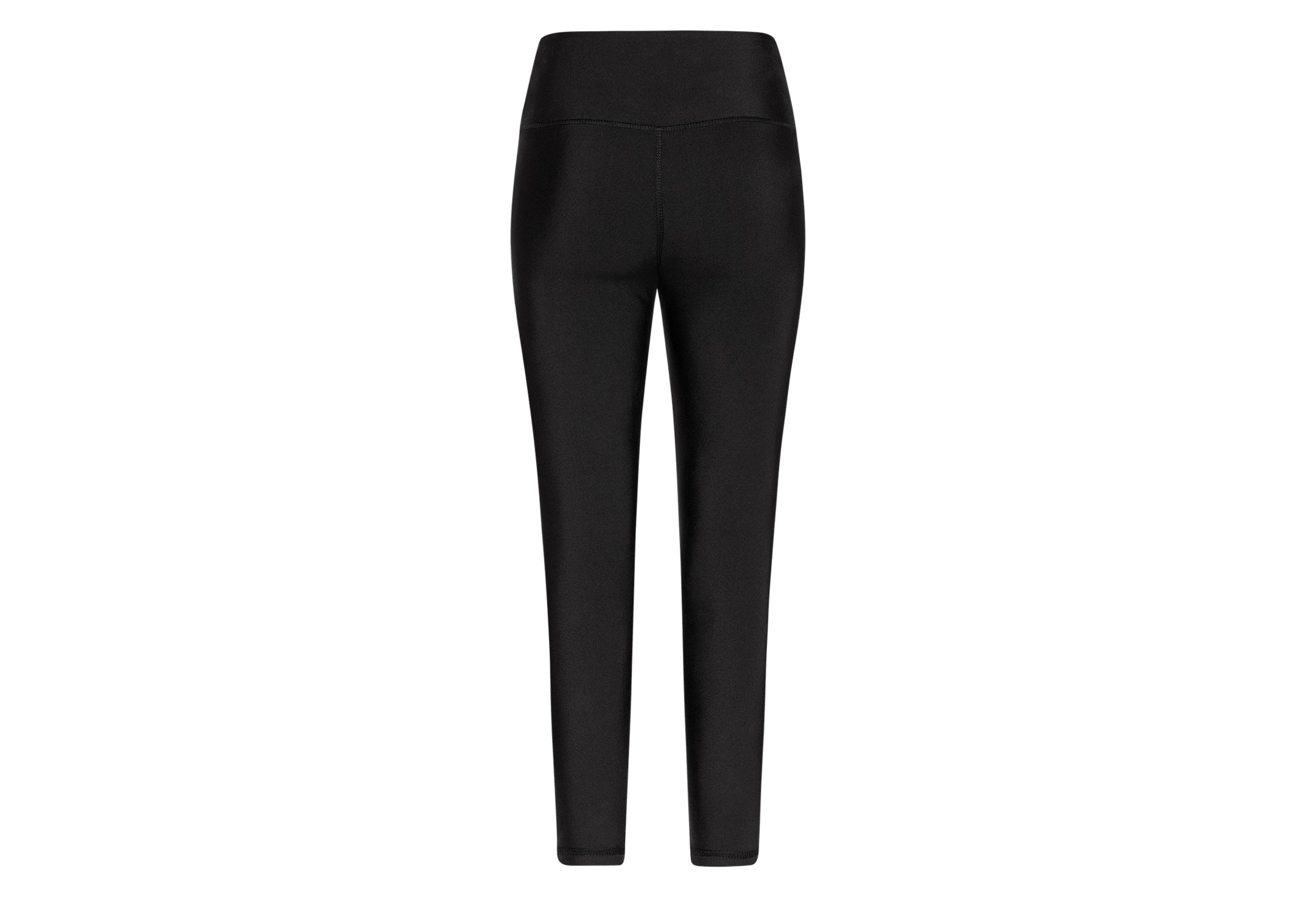 Lismina 1033 Extra High Waist Leggings in Schwarz auf weißem Hintergrund, von vorne betrachtet.