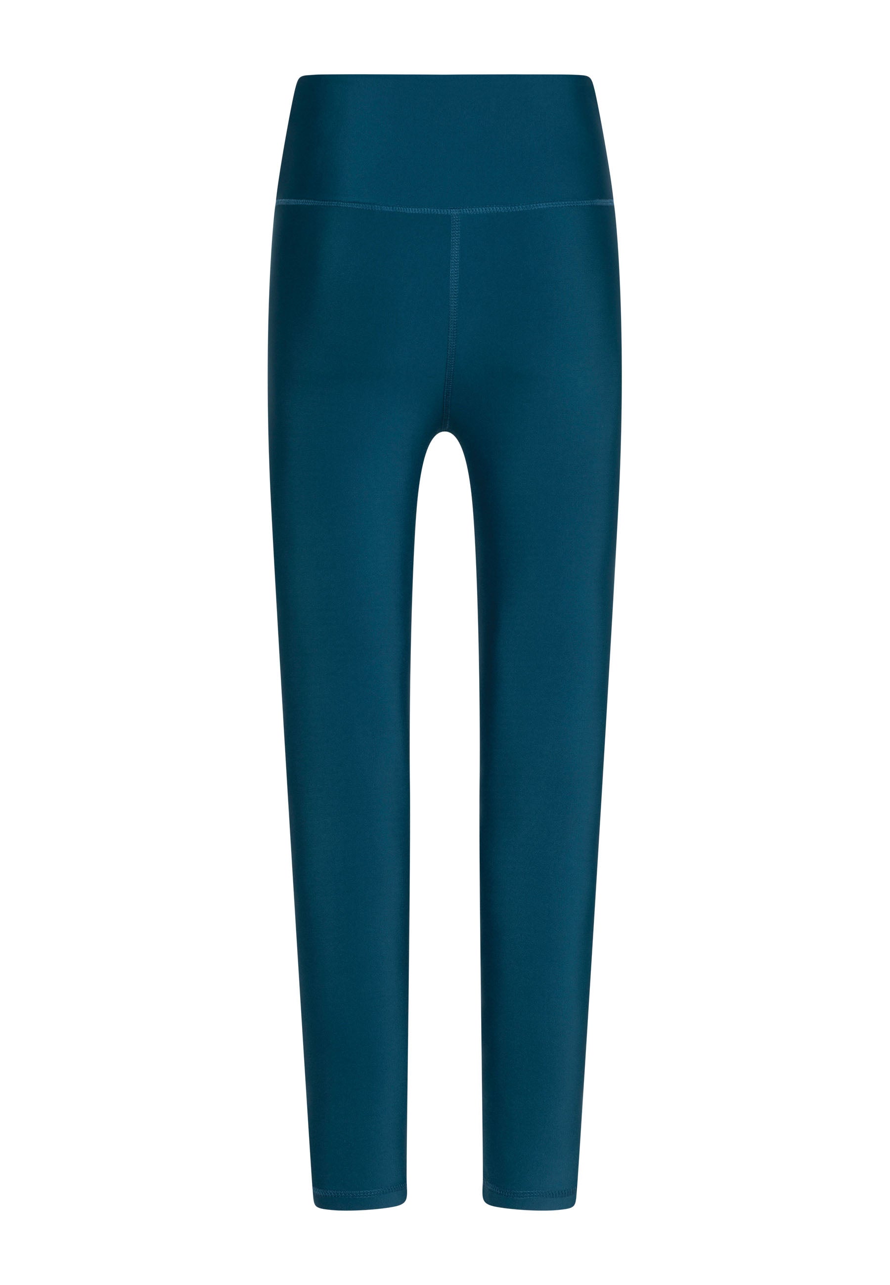 Lismina 1096 Ve Waist Leggings in Petrolblau vor weißem Hintergrund.