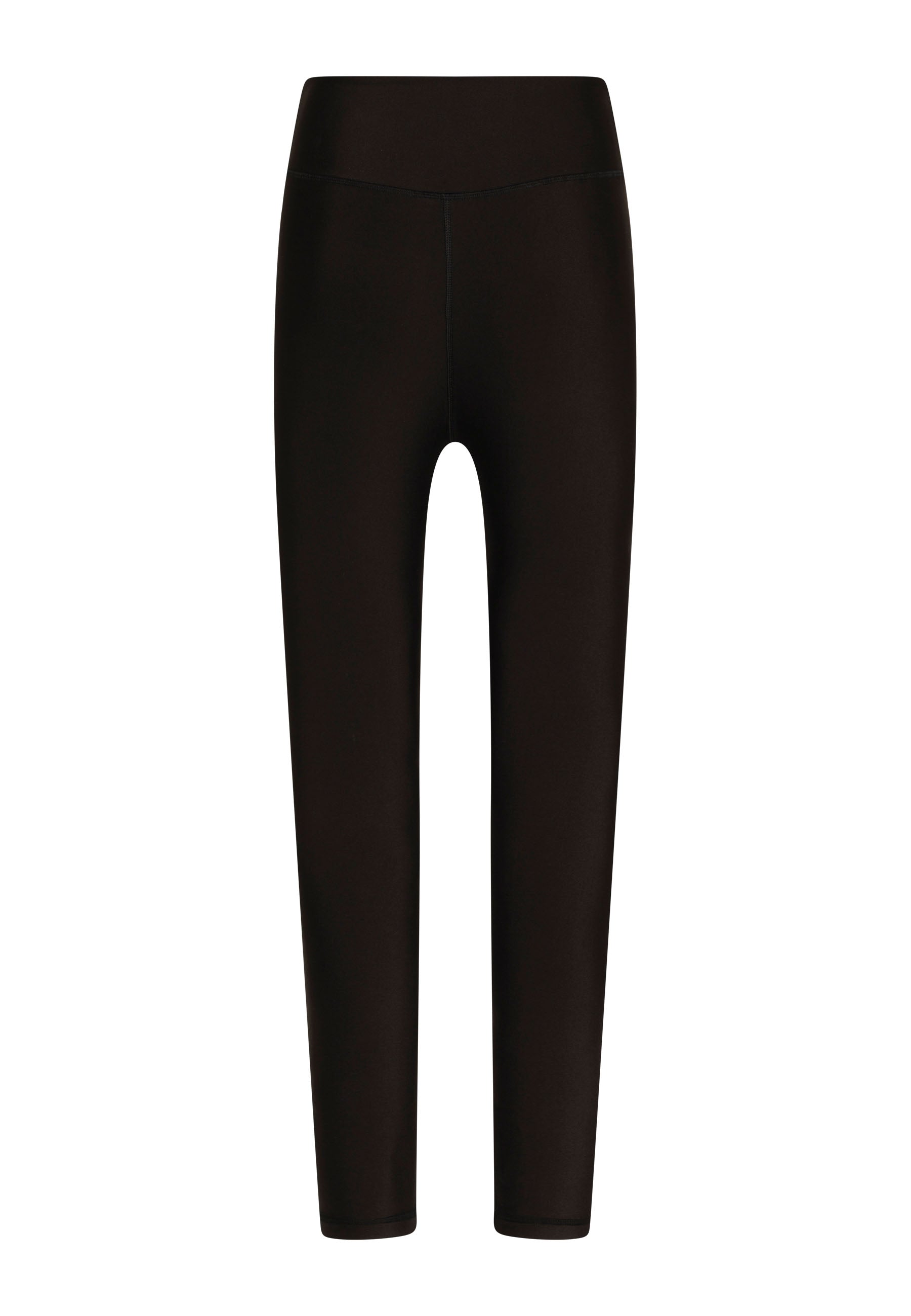 Lismina's 1017 Tulle Detaillierte Sport Leggings in Schwarz, schlank gemacht auf weißem Hintergrund gezeigt.