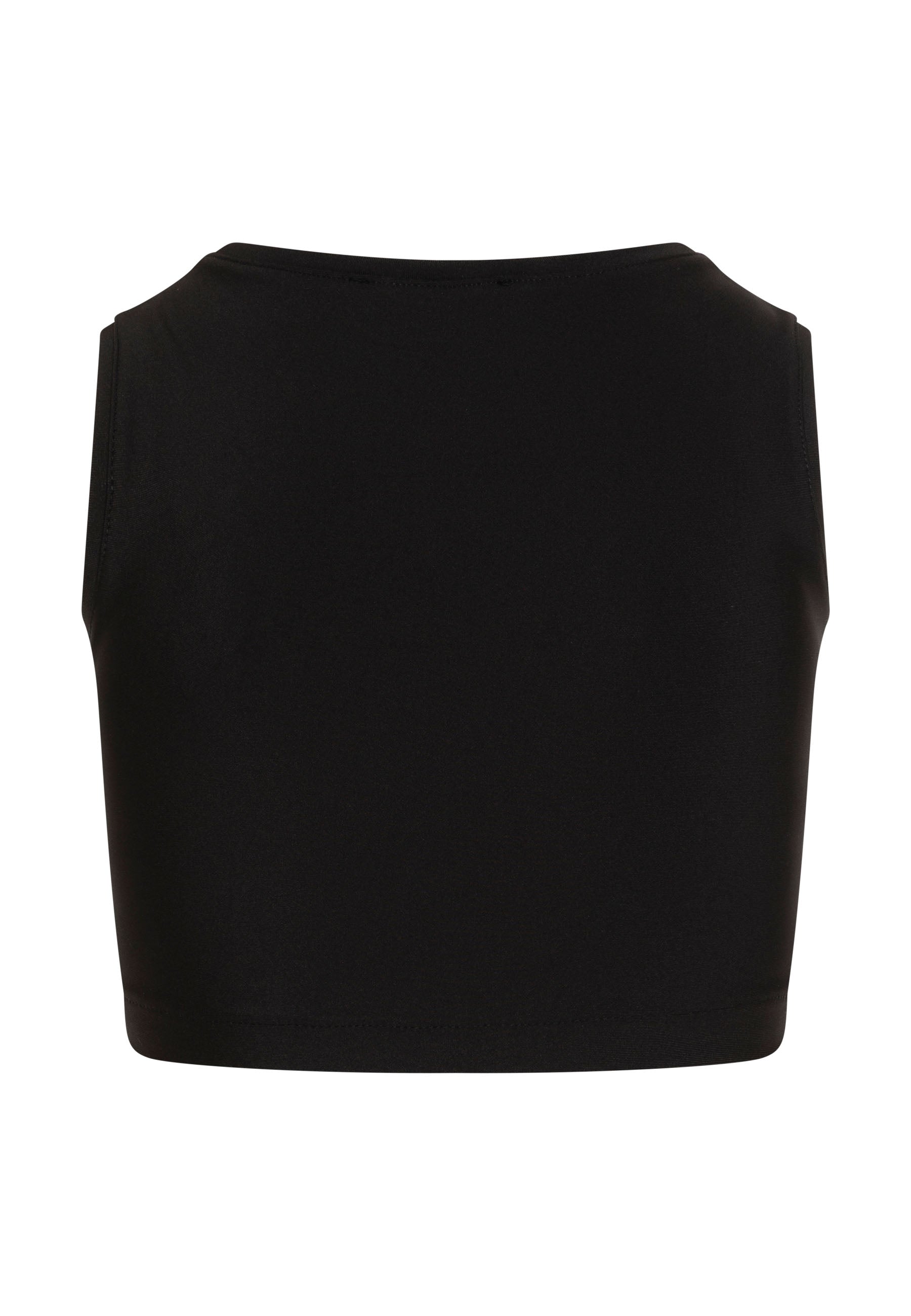 Schwarzes Top von Lismina: 109 Sport-BH mit Reißverschluss in Schwarz, mit hohem Ausschnitt.