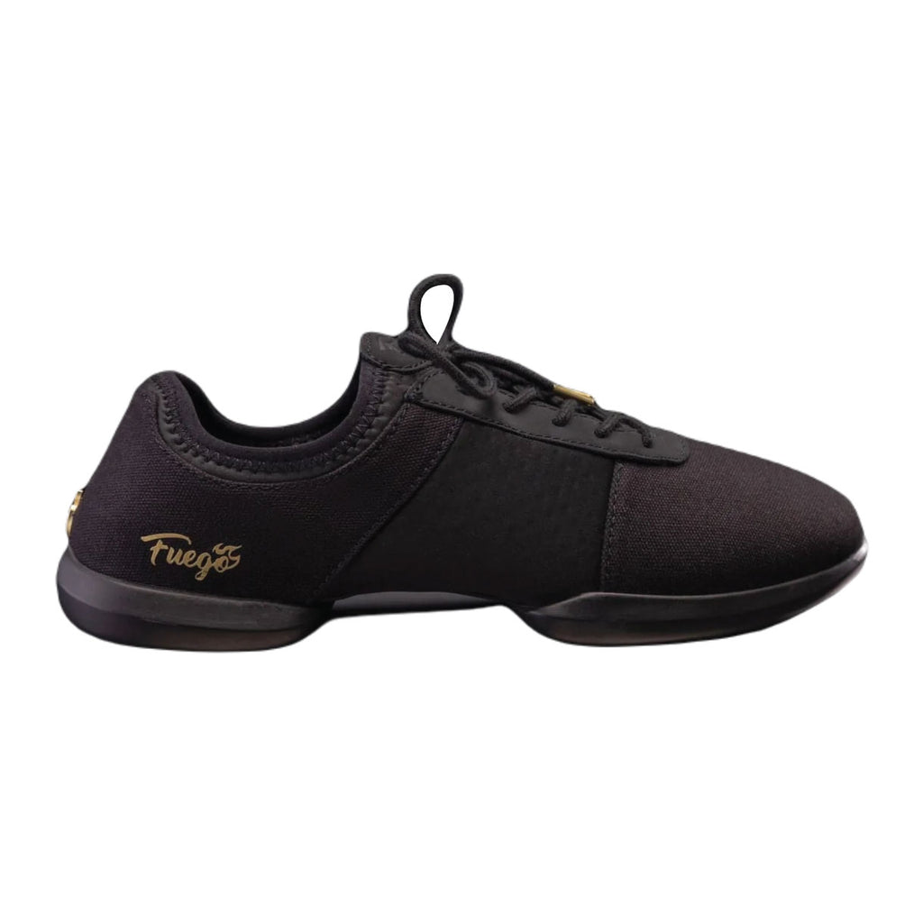 Fuego dance sneakers in black with split sole