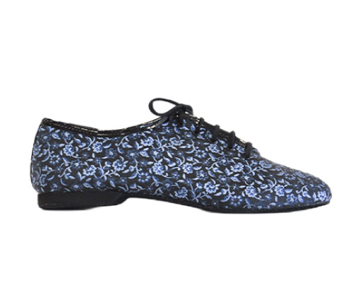 550 zapatos de baile en azul y negro estampado