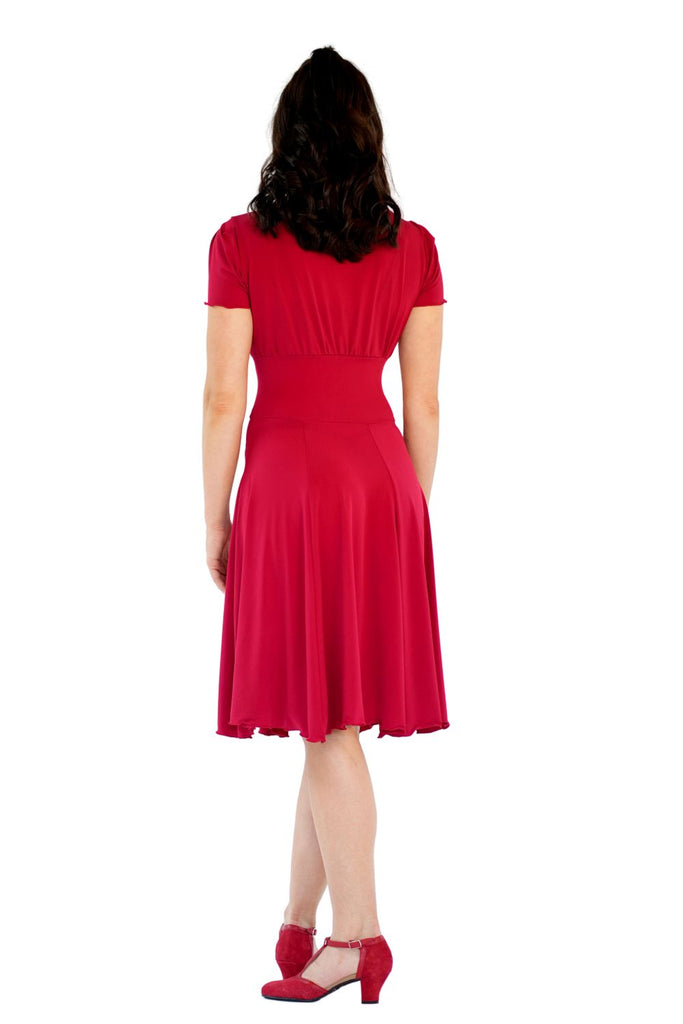 Ru5751 Vestido de brazo corto de Augusta en rojo
