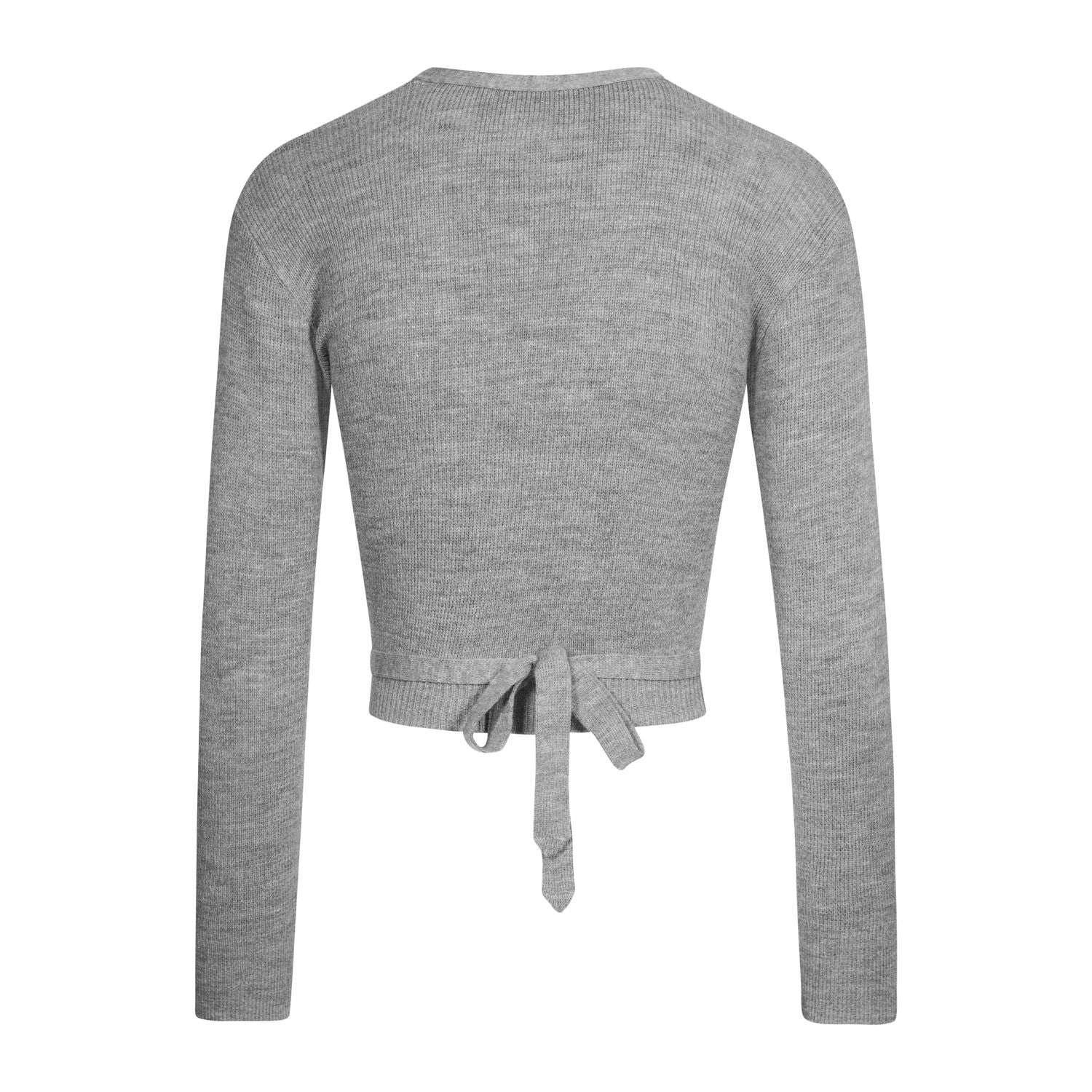 Rumpf's M6000 Intermezzo Wickeljacke Elisa in Grau: Langarmstrick mit Raffhalter und gemütlichem Design.