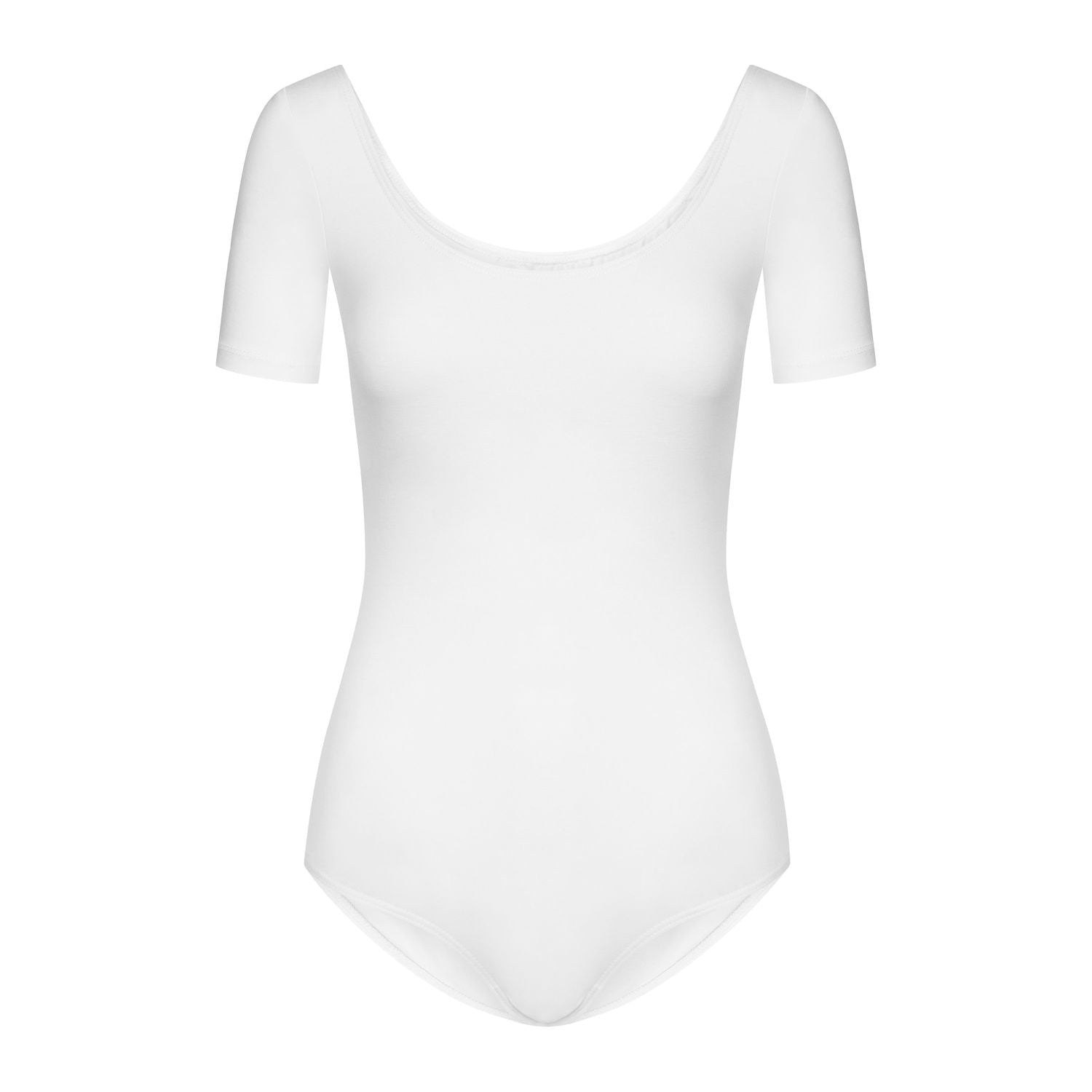 R3100 Kurzarm-Body in Weiß von Rumpf: Weißer Kurzarm-Trikot mit Rundhalsausschnitt, der erstklassiges Tragegefühl bietet.