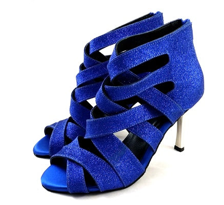 Shaula Dance Shoes en Blue Glitter