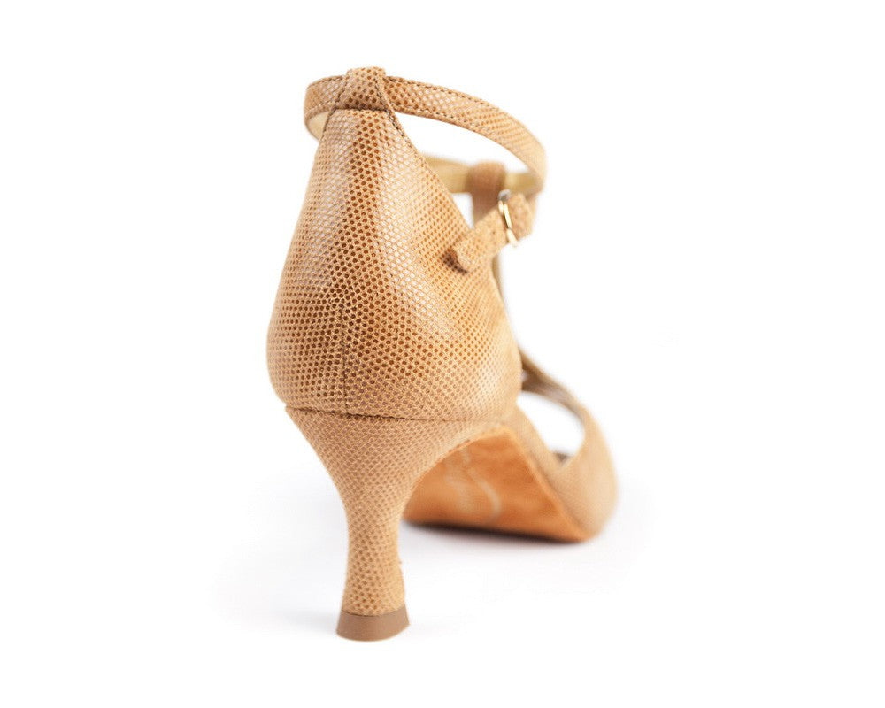 Chaussures de danse PD505 PREMIUM en cuir nubuck camel