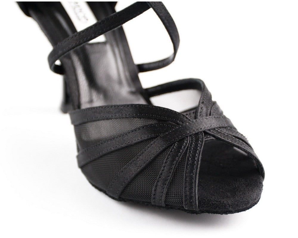 PD807 por zapatos de baile en satén negro